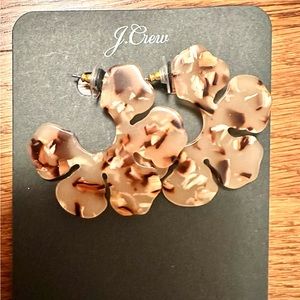 J. Crew Tortoise Hoop Earrings, New